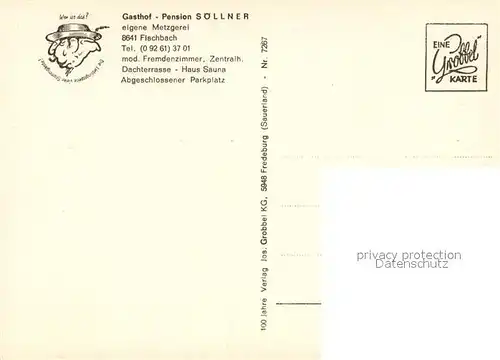 AK / Ansichtskarte Fischbach_Kronach Gasthof Soellner Metzgerei Gaststube Fischbach Kronach