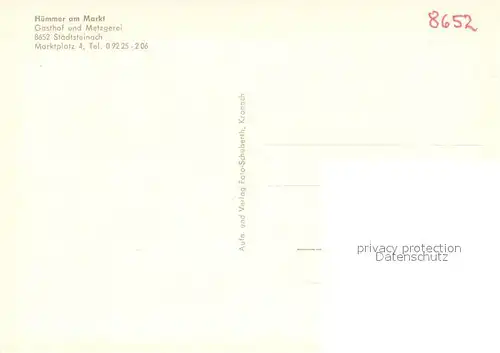 AK / Ansichtskarte Stadtsteinach Huemmer am Markt Gastraeume Bar Stadtsteinach