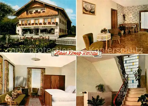 AK / Ansichtskarte Rottau_Chiemgau Haus Koenig Gastraum Zimmer Treppenaufgang Rottau Chiemgau