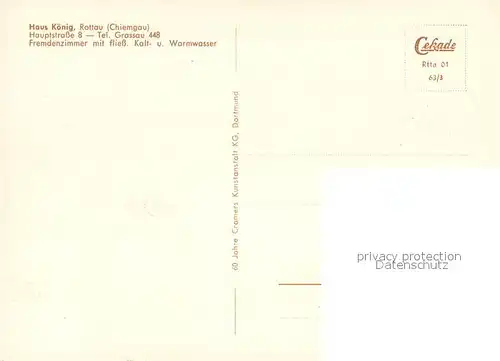 AK / Ansichtskarte Rottau_Chiemgau Haus Koenig Gastraum Zimmer Treppenaufgang Rottau Chiemgau