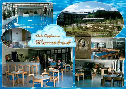 AK / Ansichtskarte Warmbad_Villach Schwimmbad Salon Haupteingang Cafeteria Gaestezimmer Speisesaal Warmbad_Villach