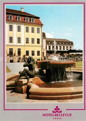 AK / Ansichtskarte Dresden Hotel Bellevue Brunnen Dresden