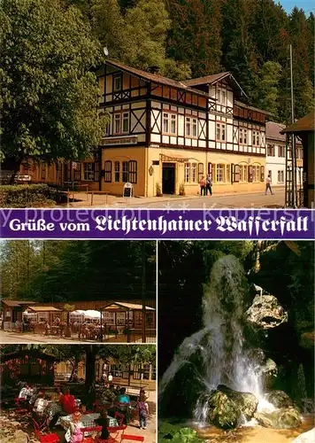 AK / Ansichtskarte Lichtenhain_Sebnitz Gasthof Lichtenhainer Wasserfall Freiterrasse Wasserfall Lichtenhain Sebnitz