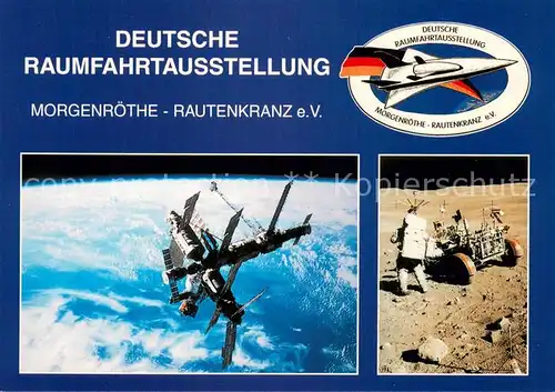 AK / Ansichtskarte Morgenroethe Rautenkranz Deutsche Raumfahrtsausstellung Raumstation MIR Mensch auf dem Mond Morgenroethe Rautenkranz