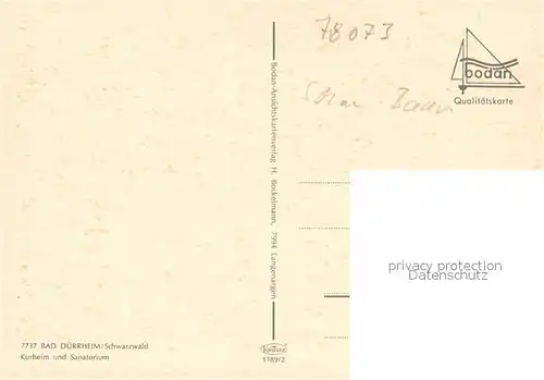 AK / Ansichtskarte Bad_Duerrheim Kurheim und Sanatorium Bad_Duerrheim