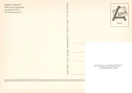 AK / Ansichtskarte Moritzburg_Sachsen Adams Gasthof  Moritzburg Sachsen