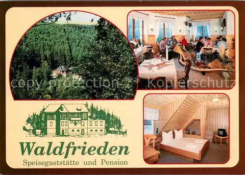 AK / Ansichtskarte Kleingera_Elsterberg_Vogtland Waldfrieden Speisegaststaette Pension Gaststube Zimmer 