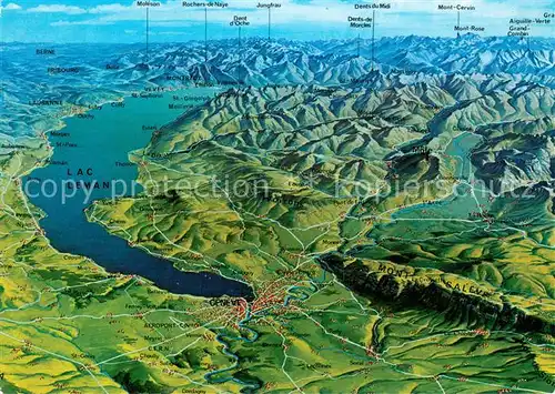 AK / Ansichtskarte Geneve_GE Panoramakarte mit Lac Leman Geneve_GE