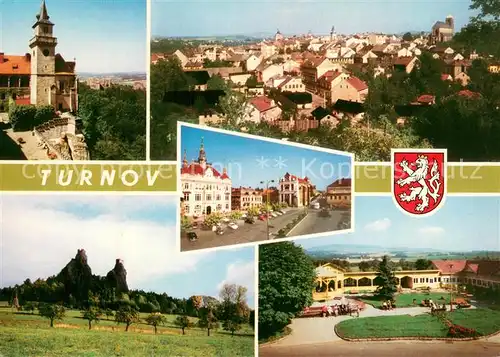 AK / Ansichtskarte Turnov_CZ Zamek Hruba Skala Turnov celkovy pohled Namesti Trosky Sedmihorky 