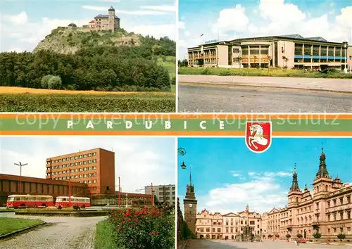 AK / Ansichtskarte Pardubice_Pardubitz_CZ Kuneticka hora Pardubice Zimni stadion Nadrazi Pernstynovo namesti 