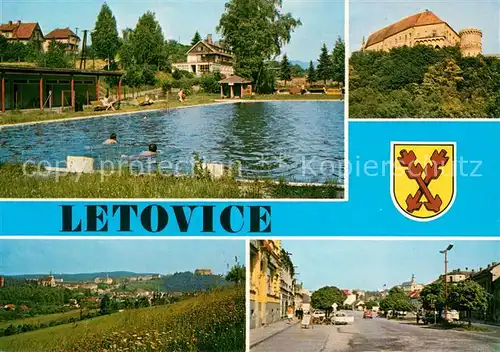 AK / Ansichtskarte Letovice_Lettowitz_CZ Koupaliste Zamek Celkovy pohled Namesti Osvobozeni 