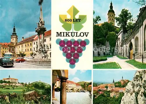 AK / Ansichtskarte Mikulov_Nikolsburg_Czechia Marktplatz Prvni zamecke nadvori Barokni zamek Fucikovo namesti Koziho hradku 