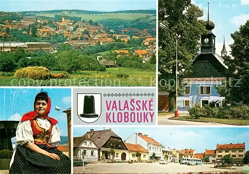 AK / Ansichtskarte Valasske_Klobouky_CZ Celkovy pohled Mestske muzeum Mistni kroj Namesti muru 