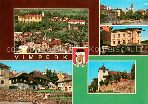 AK / Ansichtskarte Vimperk Panorama Dominuje mu zamek goticky hrad Kostel Novstiveni P Marie Vimperk