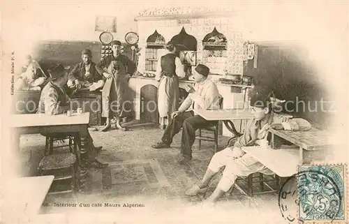 AK / Ansichtskarte Alger_Algerien Interieur dun cafe Maure Algerier Alger Algerien