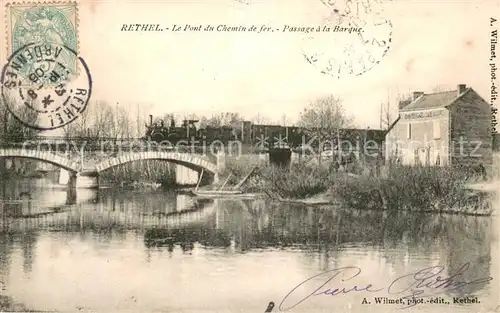 AK / Ansichtskarte Rethel_08_Ardennes Le Pont du Chemin de fer Passage a la Barque 