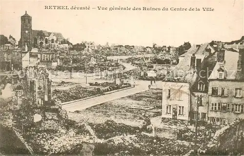 AK / Ansichtskarte Rethel_08_Ardennes devaste Vue generale des Ruines du Centre de la Ville 