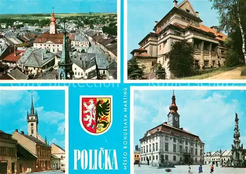 AK / Ansichtskarte Policka Panorama Divadlo Riegrova ul Namesti s radnici Policka