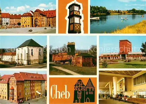 AK / Ansichtskarte Cheb_Eger Teilansichten Kirche Panorama 