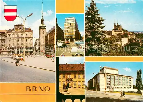 AK / Ansichtskarte Brno_Bruenn Namesti Svobody Obchodni dum Centrum Petrov Nadvoli Nove radnice Janackovo divadlo Brno_Bruenn