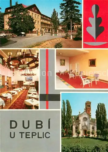 AK / Ansichtskarte Dubi_CZ Hotel Gastraeume Kirche 