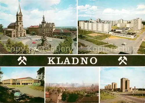 AK / Ansichtskarte Kladno_Kladen_Czechia Namesti Revoluce Sidliste 9 kvetna Zimni stadion SONP Sidliste Vitezneho unora 