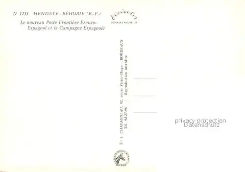 AK / Ansichtskarte Behobie Le nouveau Poste Frontiere Franco Espagnol et la Campagne Espagnole Behobie