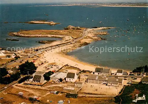 AK / Ansichtskarte Plouguerneau Le port et la plage St Michel Vue aerienne Plouguerneau