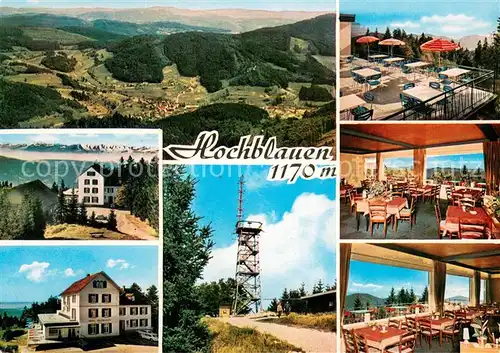 AK / Ansichtskarte Badenweiler Panorama Hotel Berghaus Hochblauen Terrasse Gastraeume Funkturm Badenweiler