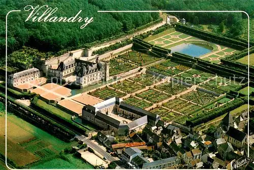 AK / Ansichtskarte Villandry_37 Vue generale aerienne du chateau les jardins Renaissance et le potager 