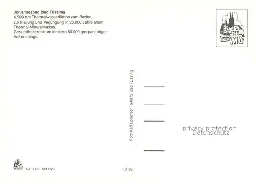 AK / Ansichtskarte Bad_Fuessing Johannesbad Thermalbecken Fliegeraufnahme Bad_Fuessing