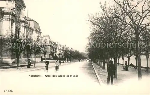 AK / Ansichtskarte Neuchatel_NE Quai des Alpes et Musee Neuchatel NE