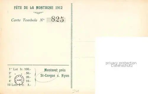 AK / Ansichtskarte St Cergue_Nyon_Suisse Fete de la Montagne 1912 