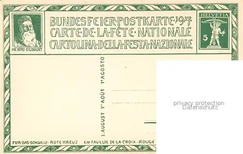 AK / Ansichtskarte Bundesfeier_Schweiz 1917 Fuer das Schweiz Rote Kreuz 