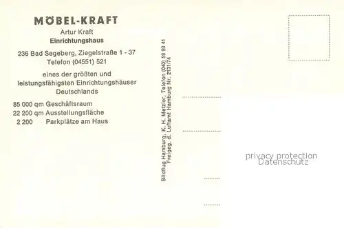 AK / Ansichtskarte Bad_Segeberg Moebel Kraft Einrichtungshaus Fliegeraufnahme Bad_Segeberg