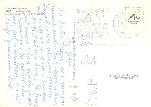 AK / Ansichtskarte Ruhpolding Haus Menkenbauer Ruhpolding