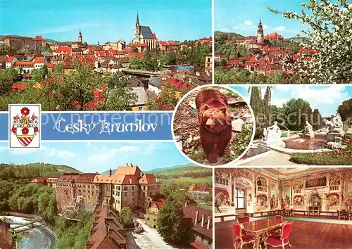 AK / Ansichtskarte Cesky_Krumlov Mocnymi Vitkovci veku zalozeny hrad ma dve casti rane goticky Hradek mohutnou valcovou vezi a mladsi Horni hrad Cesky Krumlov
