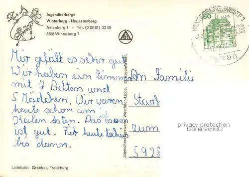 AK / Ansichtskarte Neuastenberg Jugendherberge Neuastenberg