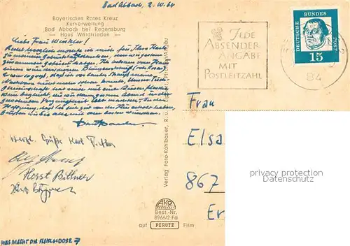 AK / Ansichtskarte Bad_Abbach Bayerisches Rotes Kreuz Kurverwaltung Haus Waldfrieden Bad_Abbach