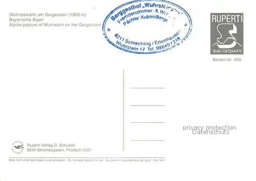 AK / Ansichtskarte Ettenhausen_Schleching Wuhrsteinalm am Geigelstein Gipfelkreuz Hochgern Watzmanngebiet Achentalblick Ettenhausen_Schleching