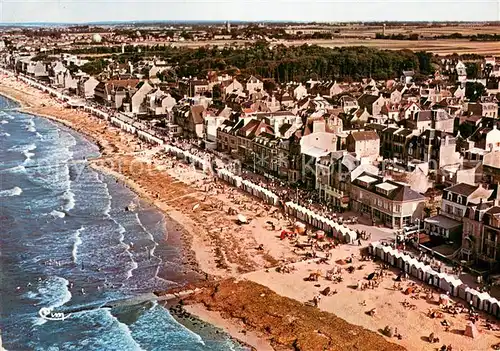 AK / Ansichtskarte Saint Aubin sur Mer_Calvados Vue generale aerienne de la Plage Saint Aubin sur Mer