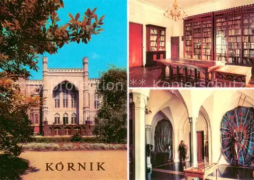 AK / Ansichtskarte Kornik Zamek Biblioteka i Muzeum PAN Sala Rekopisow Czarnej Sali Kornik