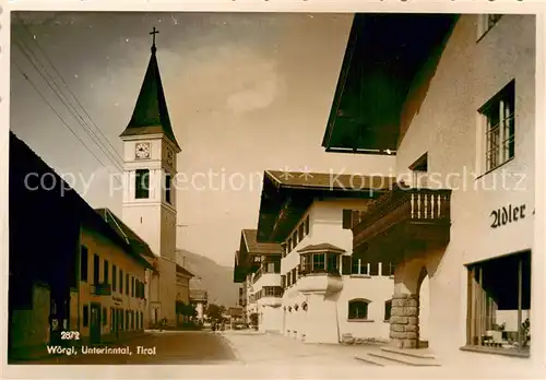 AK / Ansichtskarte Woergl_Tirol Ortspartie Kirche Woergl Tirol