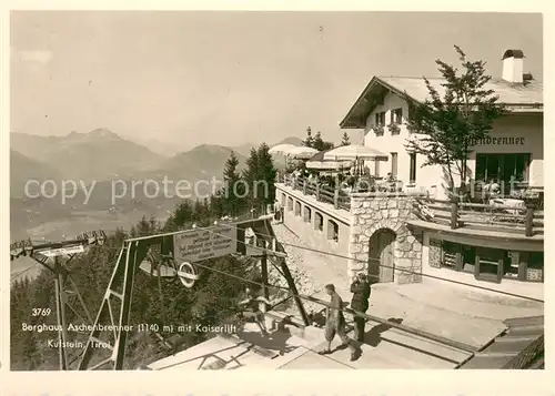 AK / Ansichtskarte Kufstein_Tirol Berghaus Aschenbrenner mit Kaiserlift Kufstein_Tirol