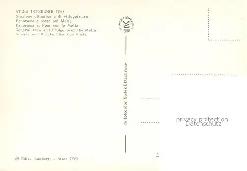 AK / Ansichtskarte Atina_Inferiore_IT Stazione climatica e di villeggiatura Panorama e ponte sul Melfa 