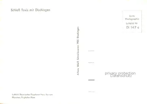 AK / Ansichtskarte Dischingen Schloss Taxis Fliegeraufnahme Dischingen