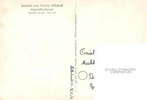 AK / Ansichtskarte Nottuln Annette von Droste Huelshoff Jugendherberge Nottuln