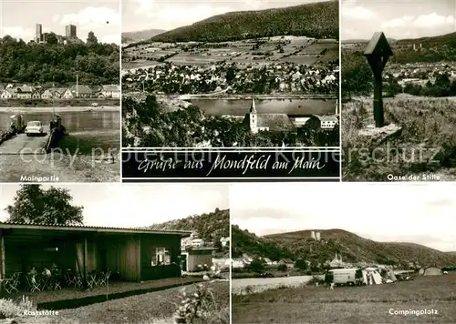 AK / Ansichtskarte Mondfeld Mainpartie Panorama Oase der Stille Raststaette Campingplatz Mondfeld