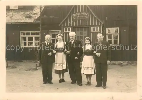 AK / Ansichtskarte Altenberg_Erzgebirge Waldschaenke Raupennest Gruppenfoto Altenberg Erzgebirge