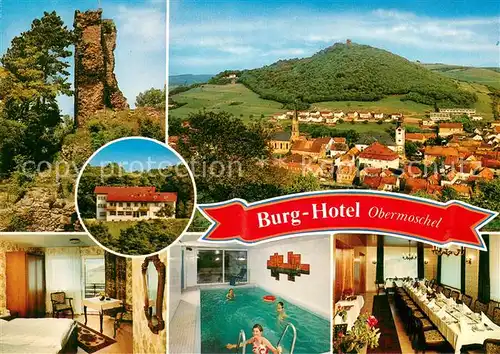 AK / Ansichtskarte Obermoschel Burg Hotel Restaurant Hallenbad Panorama Obermoschel